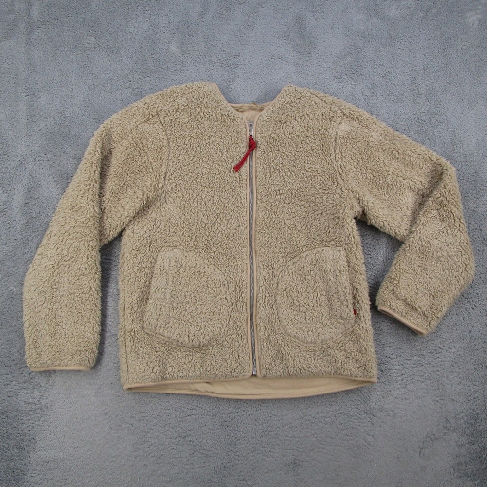 Lululemon Sherpa Fleece Full Zip Jacket Tan Beige Pockets Raglan Women Size 8